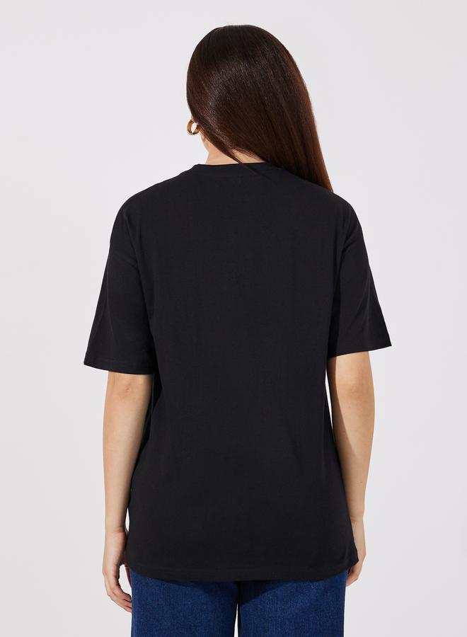 Styli Oversized Embroidered Slogan T-Shirt - Image 5
